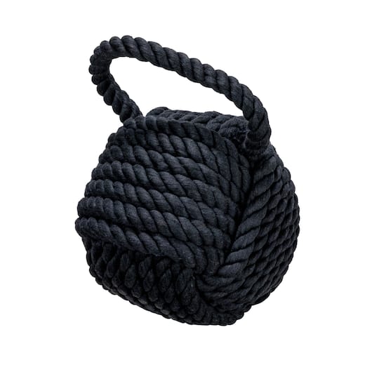 6&#x22; Black Nautical Rope Knot Decoration